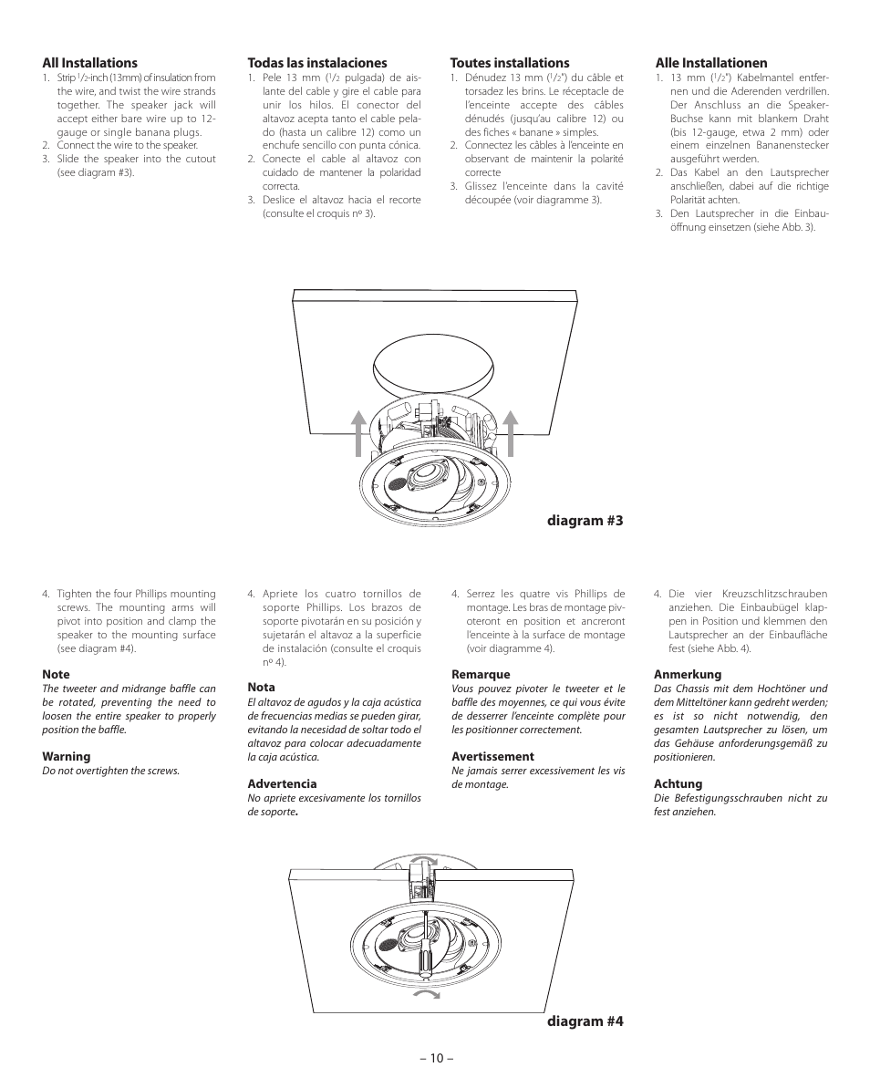 Diagram #3 diagram #4 | Boston Acoustics HSi N8430 User Manual | Page 10 / 16