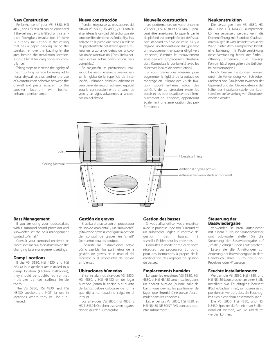 Boston Acoustics HSi N8430 User Manual | Page 7 / 16