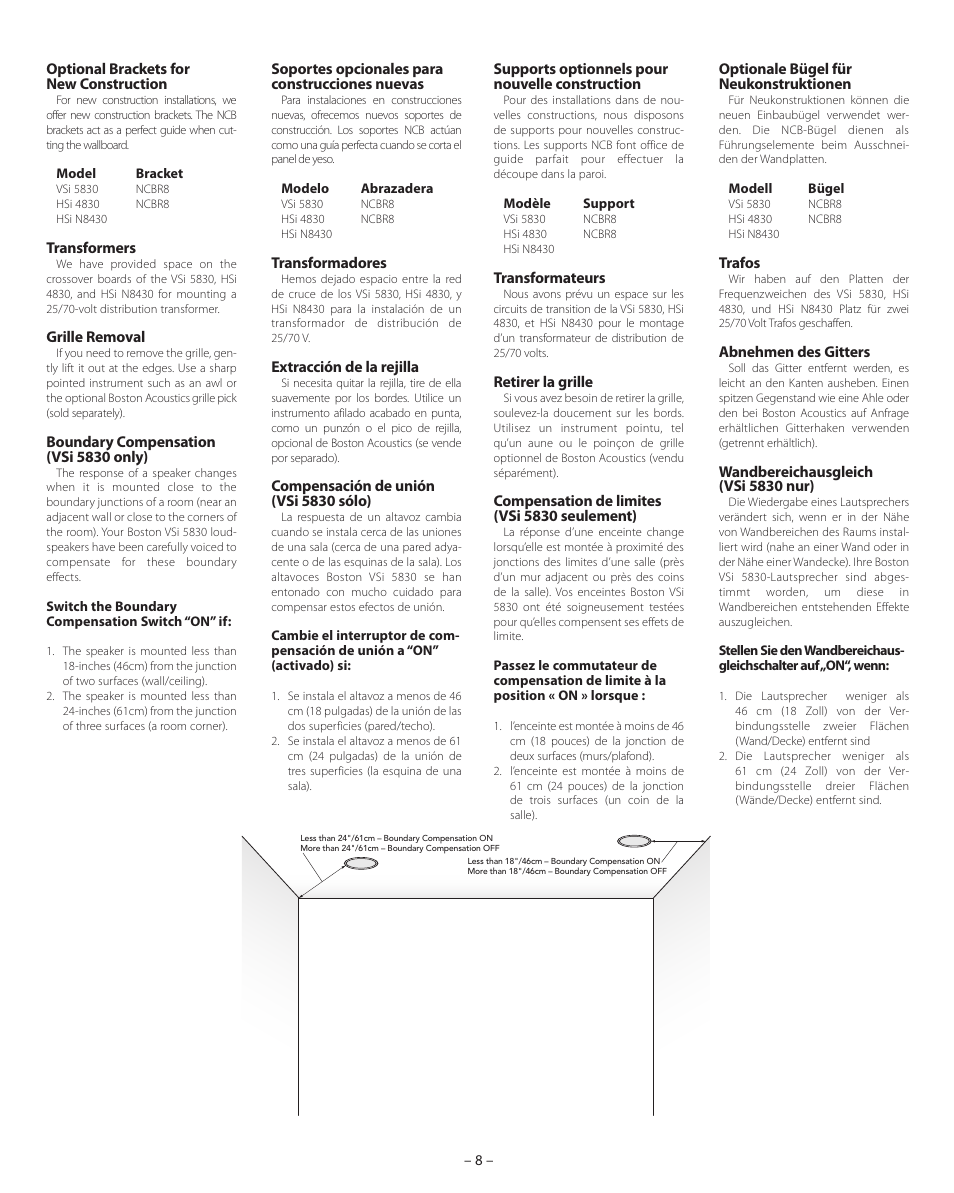 Boston Acoustics HSi N8430 User Manual | Page 8 / 16
