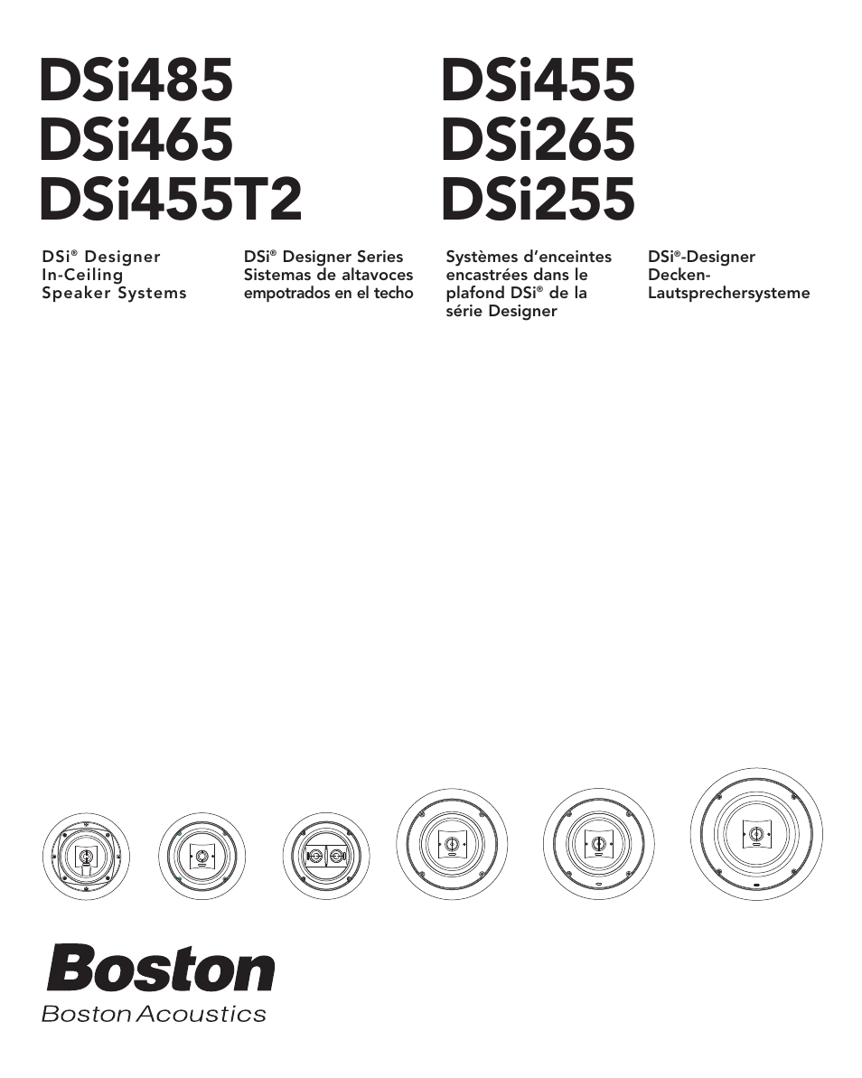Boston Acoustics DSI455T2 User Manual | 13 pages