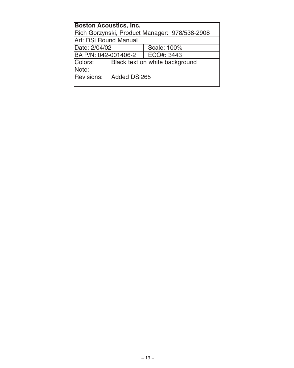 Limited warranty, Garant™a limitada, Garantie limit”e | Garantía limitada, Garantie limitée, Eingeschränkte garantie | Boston Acoustics DSI455T2 User Manual | Page 13 / 13