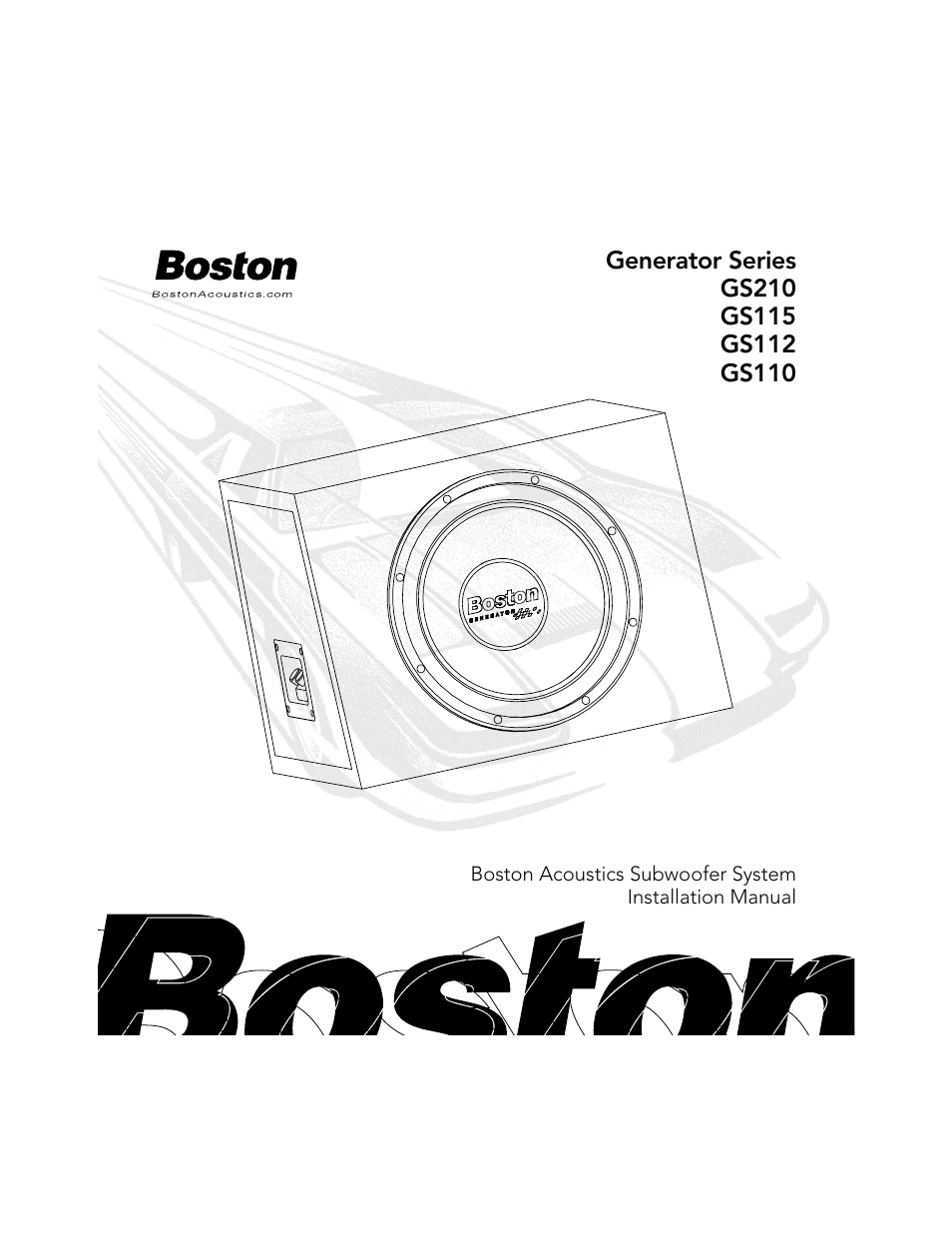 Boston Acoustics GS112 User Manual | 4 pages