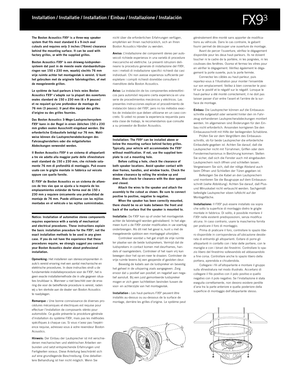 Boston Acoustics FX3 User Manual | Page 17 / 18