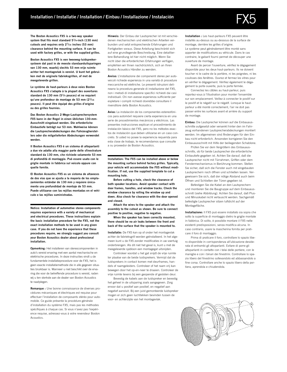 Boston Acoustics FX3 User Manual | Page 5 / 18
