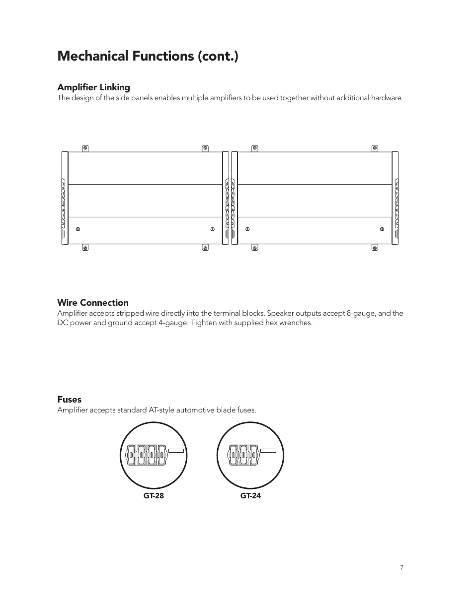 Mechanical functions (cont.) | Boston Acoustics GT-28 User Manual | Page 7 / 19