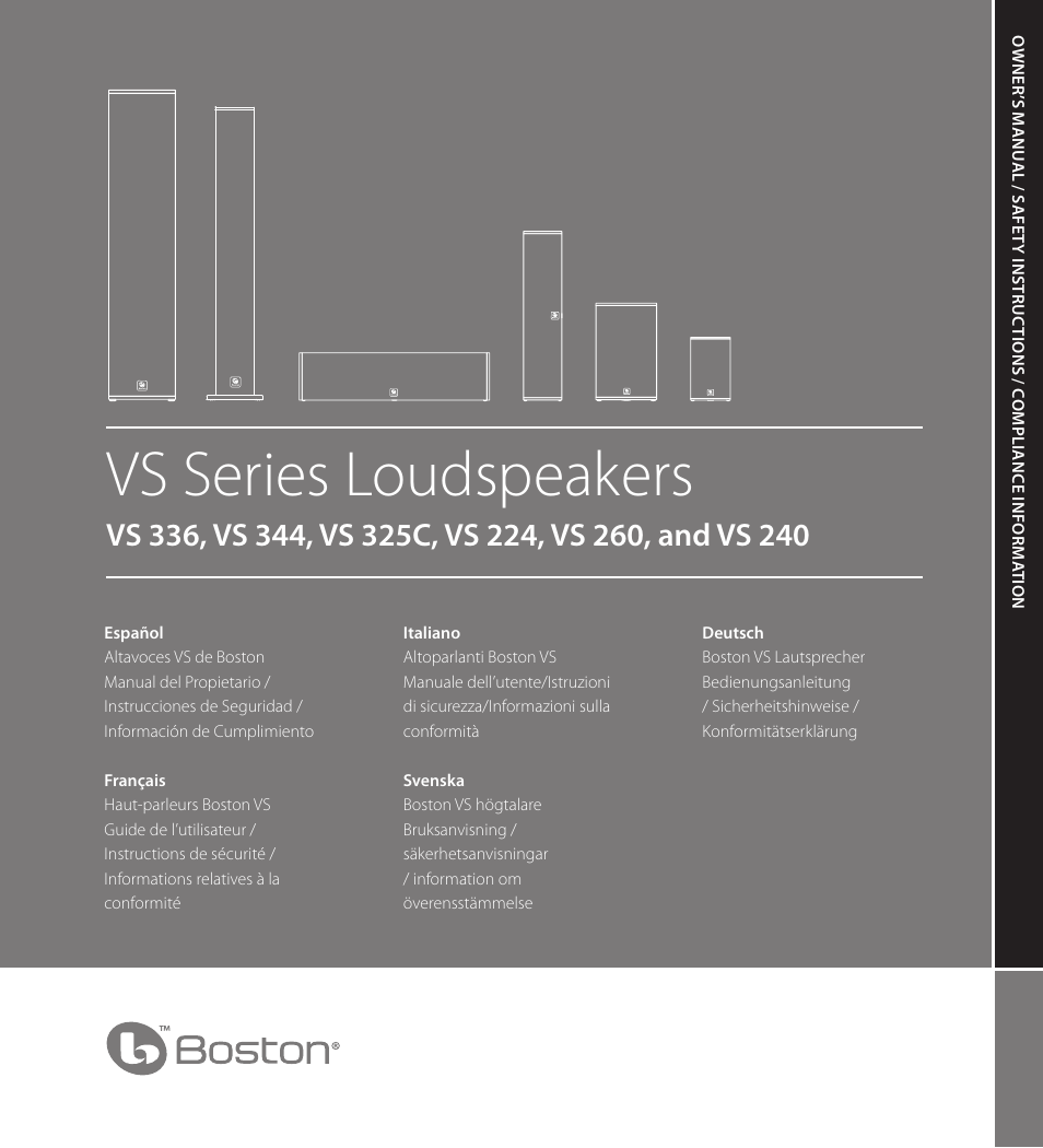 Boston Acoustics VS 344 User Manual | 44 pages