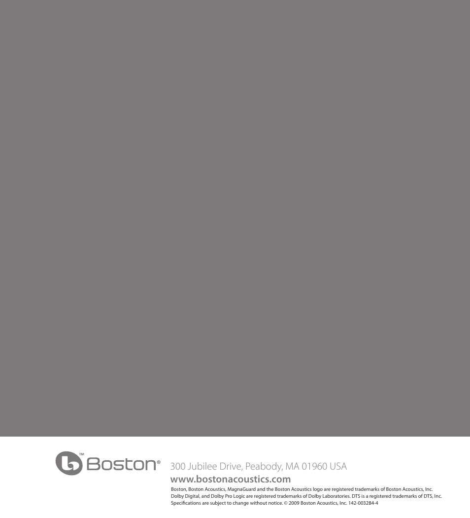 Boston Acoustics VS 344 User Manual | Page 44 / 44