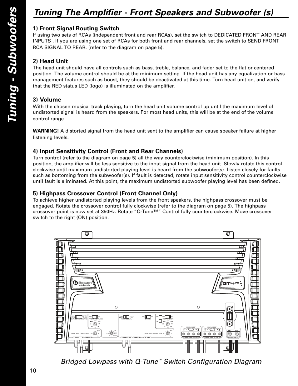 Boston Acoustics HSi Series GT-475 User Manual | Page 10 / 12