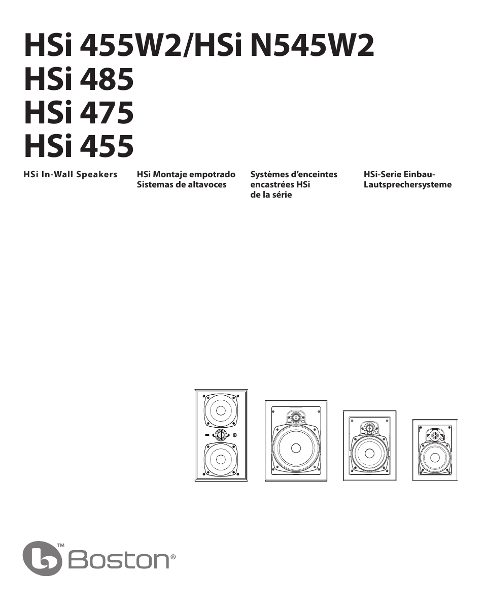 Boston Acoustics HSi 455 User Manual | 12 pages