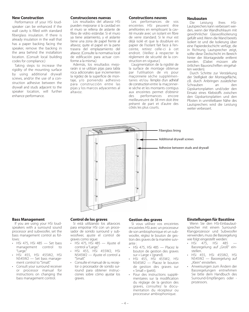 Boston Acoustics HSi 455 User Manual | Page 4 / 12