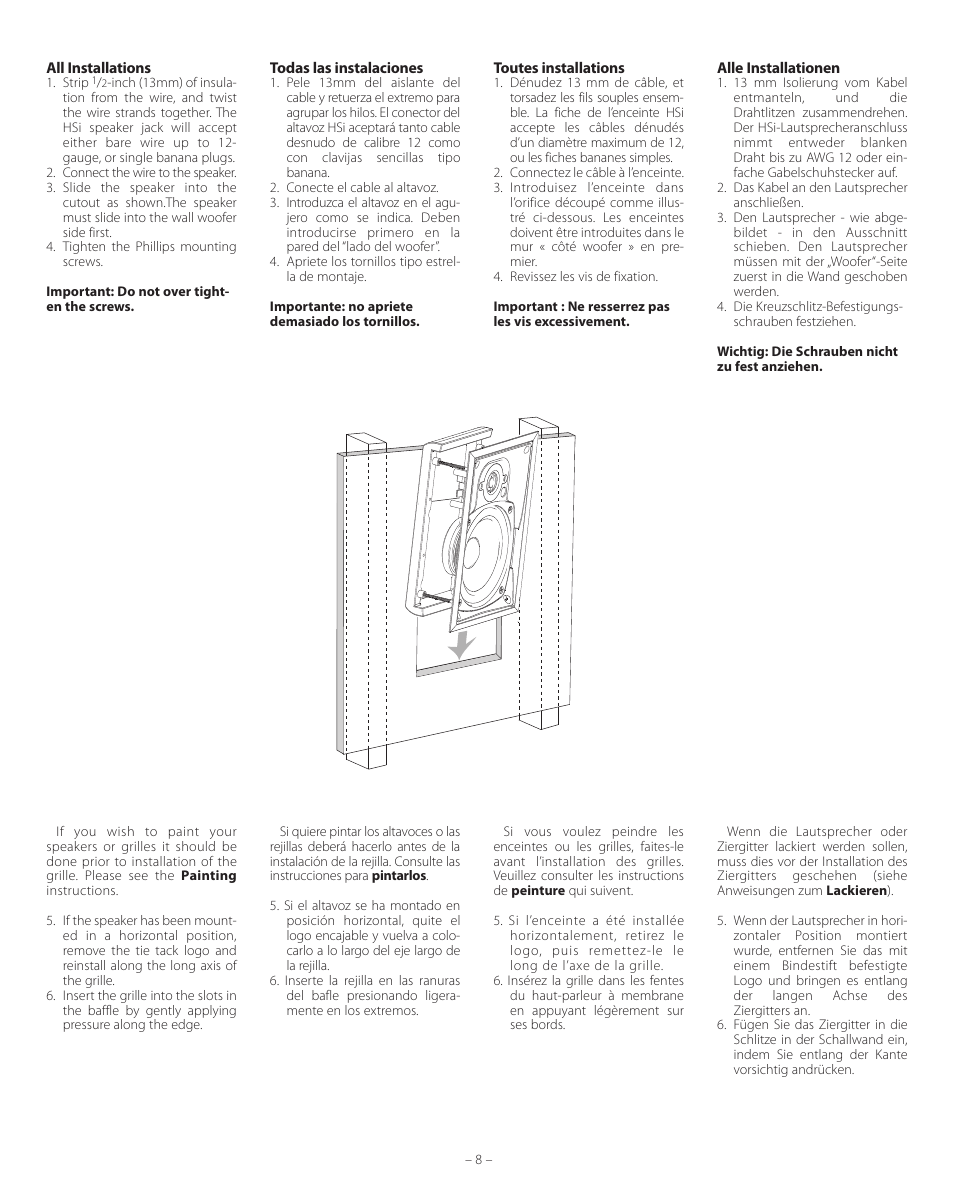 Boston Acoustics HSi 455 User Manual | Page 8 / 12