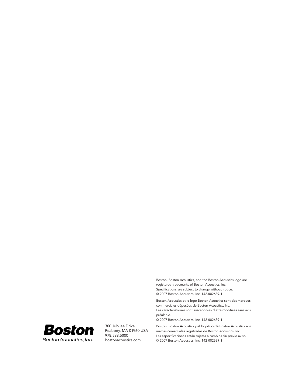 Boston Acoustics FRB8R User Manual | Page 16 / 16