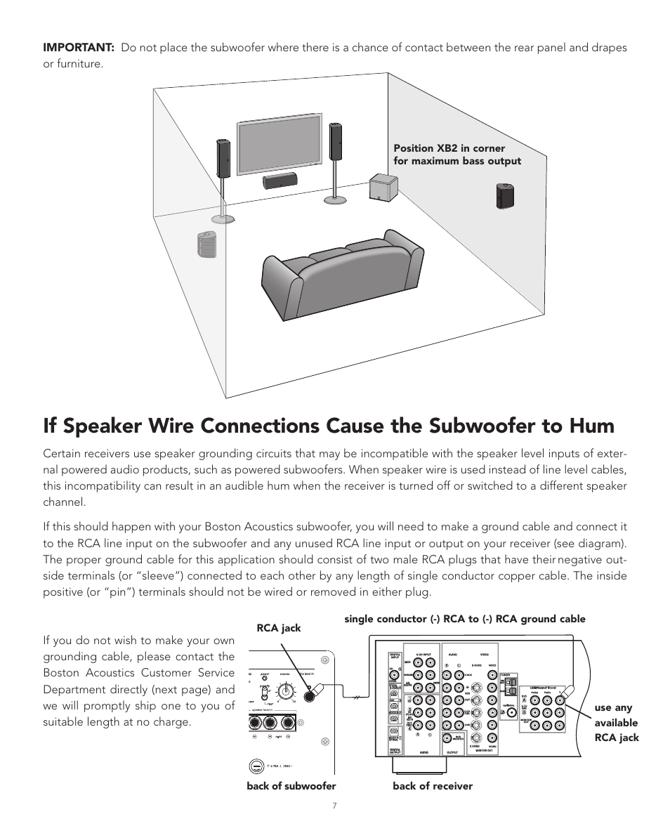 Boston Acoustics XB2 User Manual | Page 7 / 24