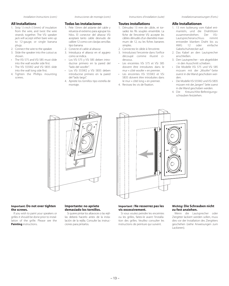 Boston Acoustics VSi 575 User Manual | Page 13 / 16
