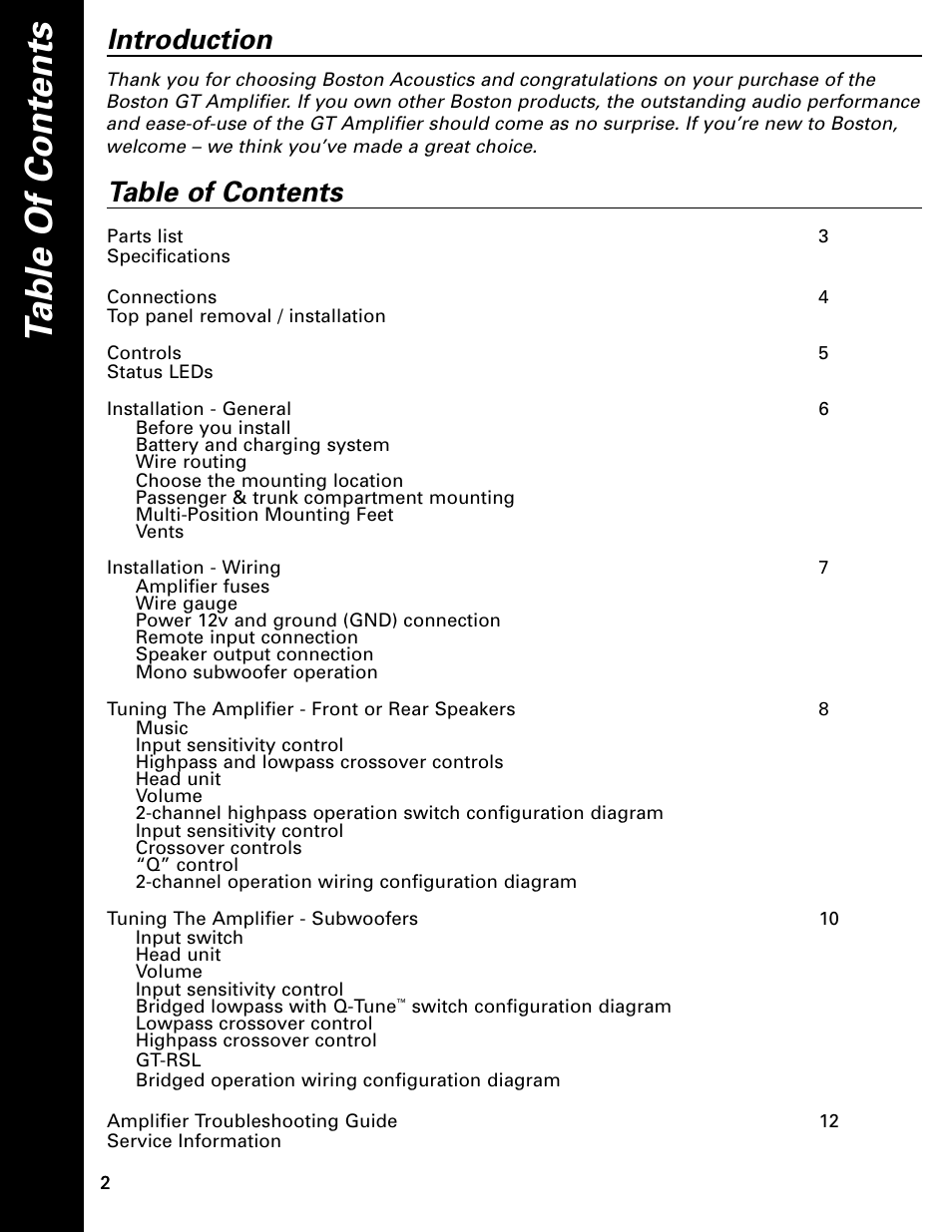 Boston Acoustics GT-2200 User Manual | Page 2 / 12