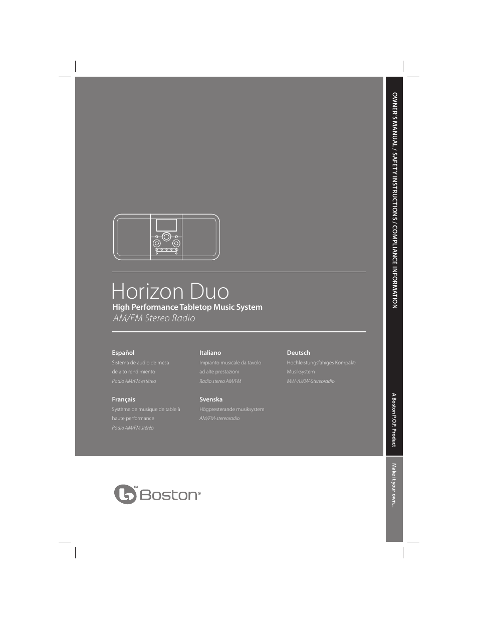 Boston Acoustics AM/FM Radio Tuner User Manual | 16 pages