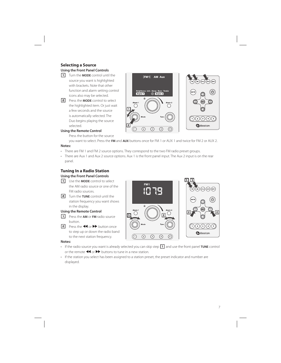 Boston Acoustics AM/FM Radio Tuner User Manual | Page 7 / 16