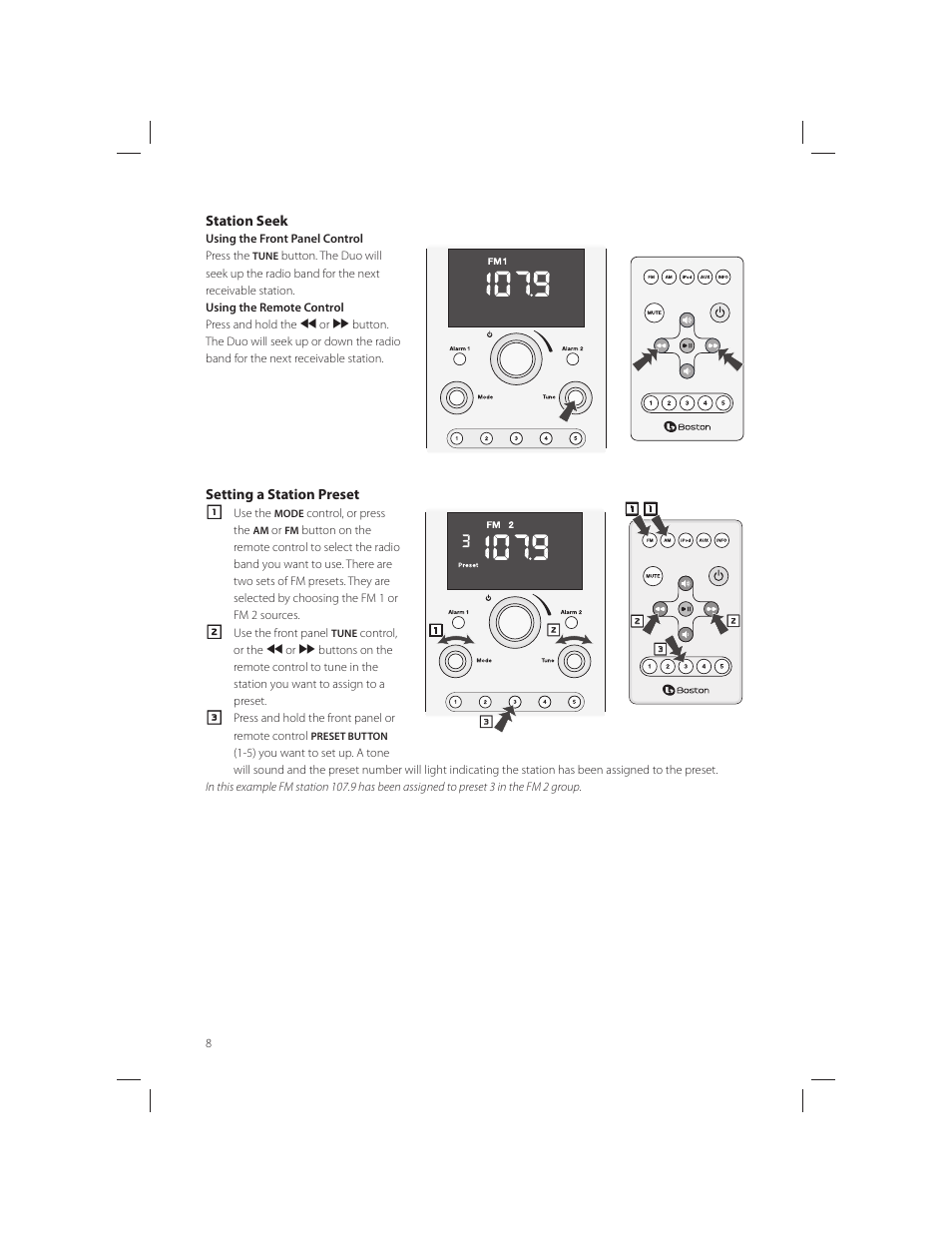 Boston Acoustics AM/FM Radio Tuner User Manual | Page 8 / 16