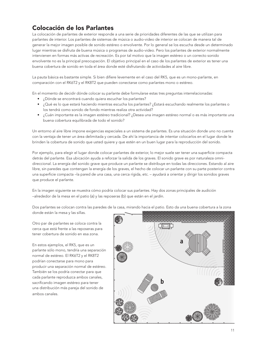 Colocación de los parlantes | Boston Acoustics RK8T2 User Manual | Page 11 / 25