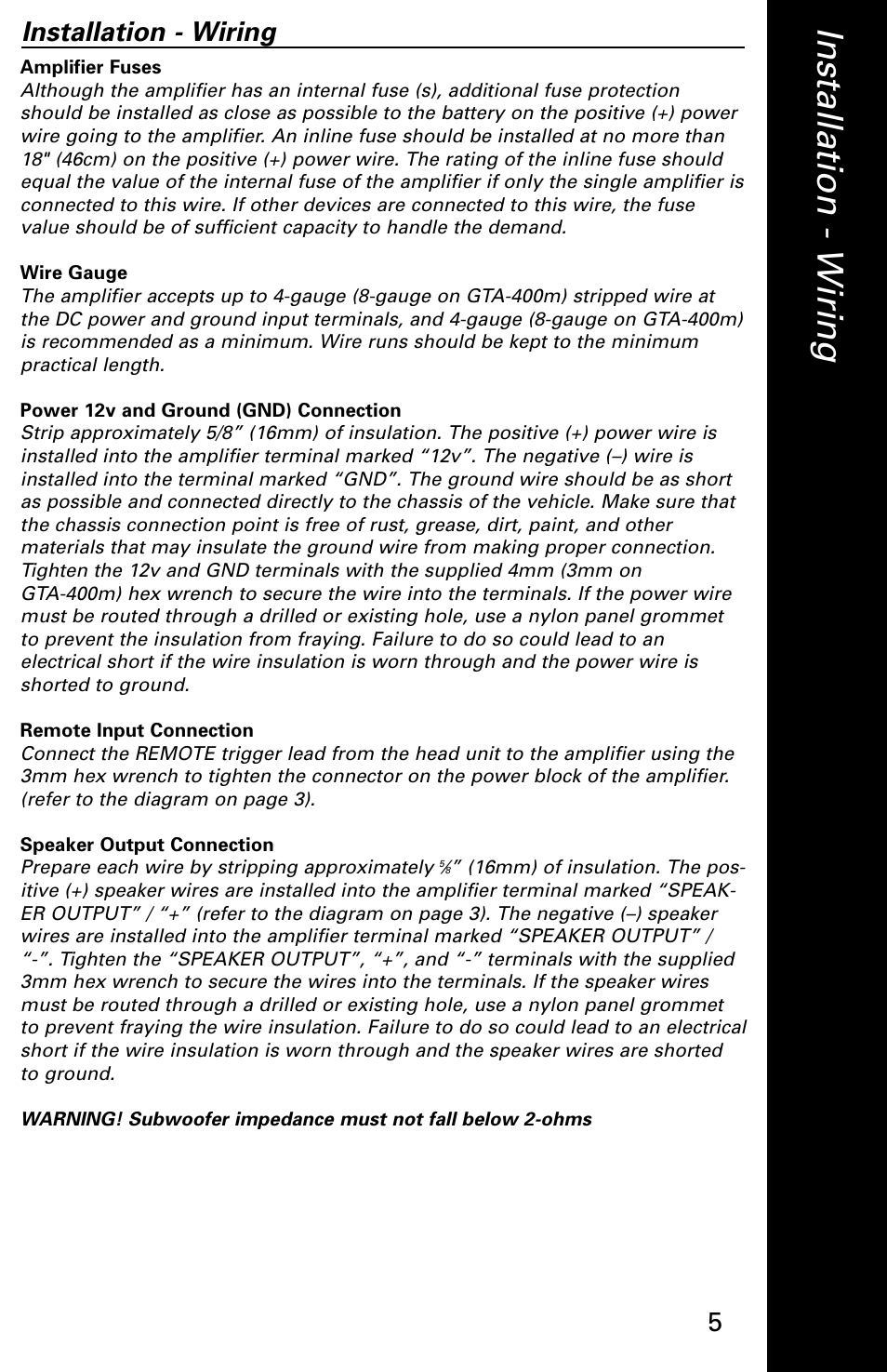 Boston Acoustics GTA-400M User Manual | Page 5 / 8