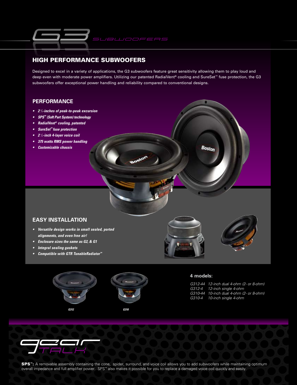 Boston Acoustics G312-4 User Manual | 1 page