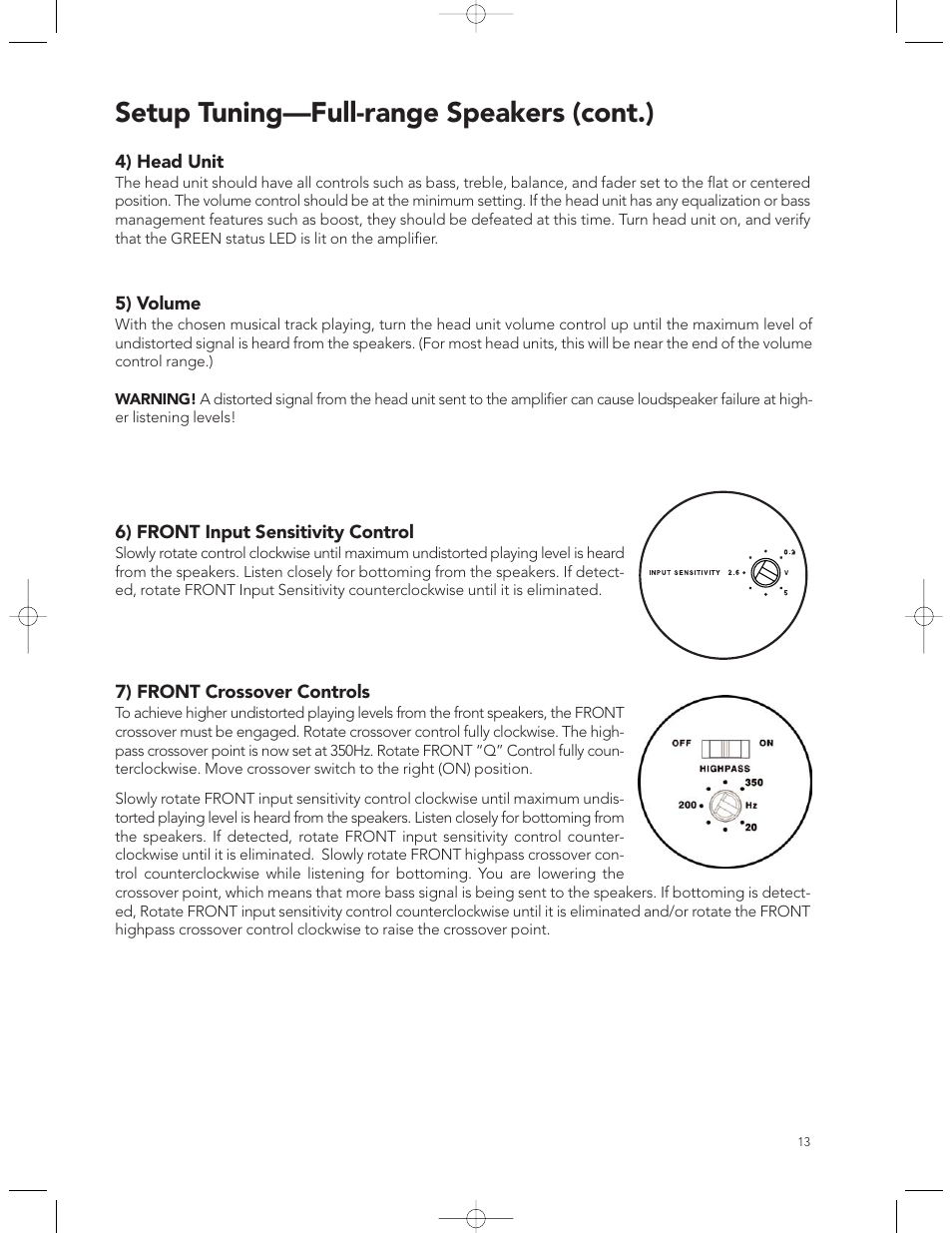Setup tuning—full-range speakers (cont.) | Boston Acoustics GT-40 User Manual | Page 13 / 19