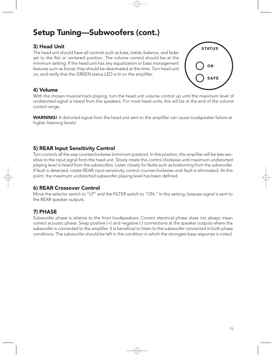 Setup tuning—subwoofers (cont.) | Boston Acoustics GT-40 User Manual | Page 15 / 19