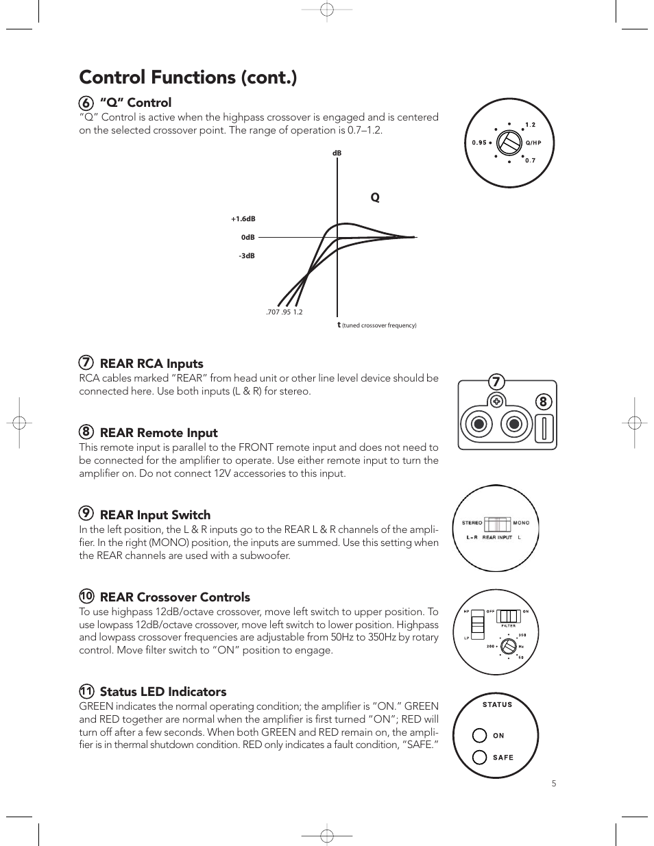 Control functions (cont.) | Boston Acoustics GT-40 User Manual | Page 5 / 19