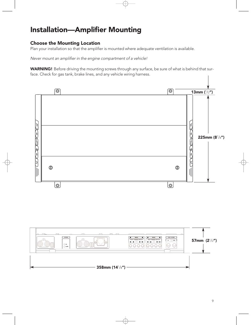 Installation—amplifier mounting, Choose the mounting location | Boston Acoustics GT-40 User Manual | Page 9 / 19