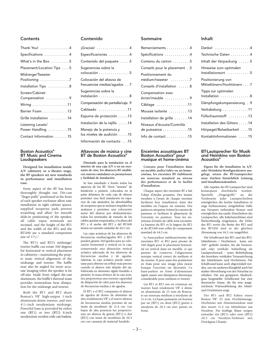 Boston Acoustics BT2 User Manual | Page 3 / 16