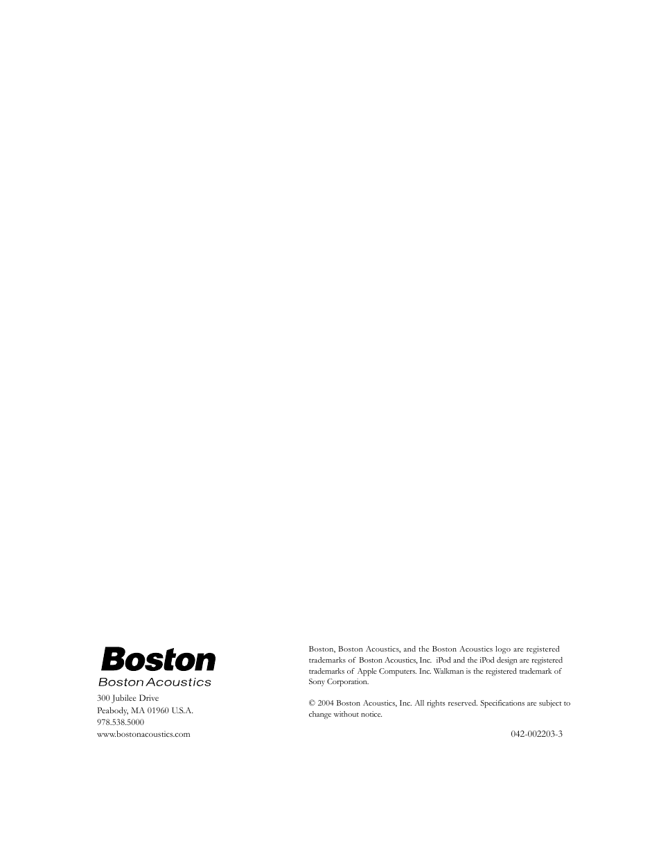 Boston Acoustics Shelf Stereo System User Manual | Page 24 / 24