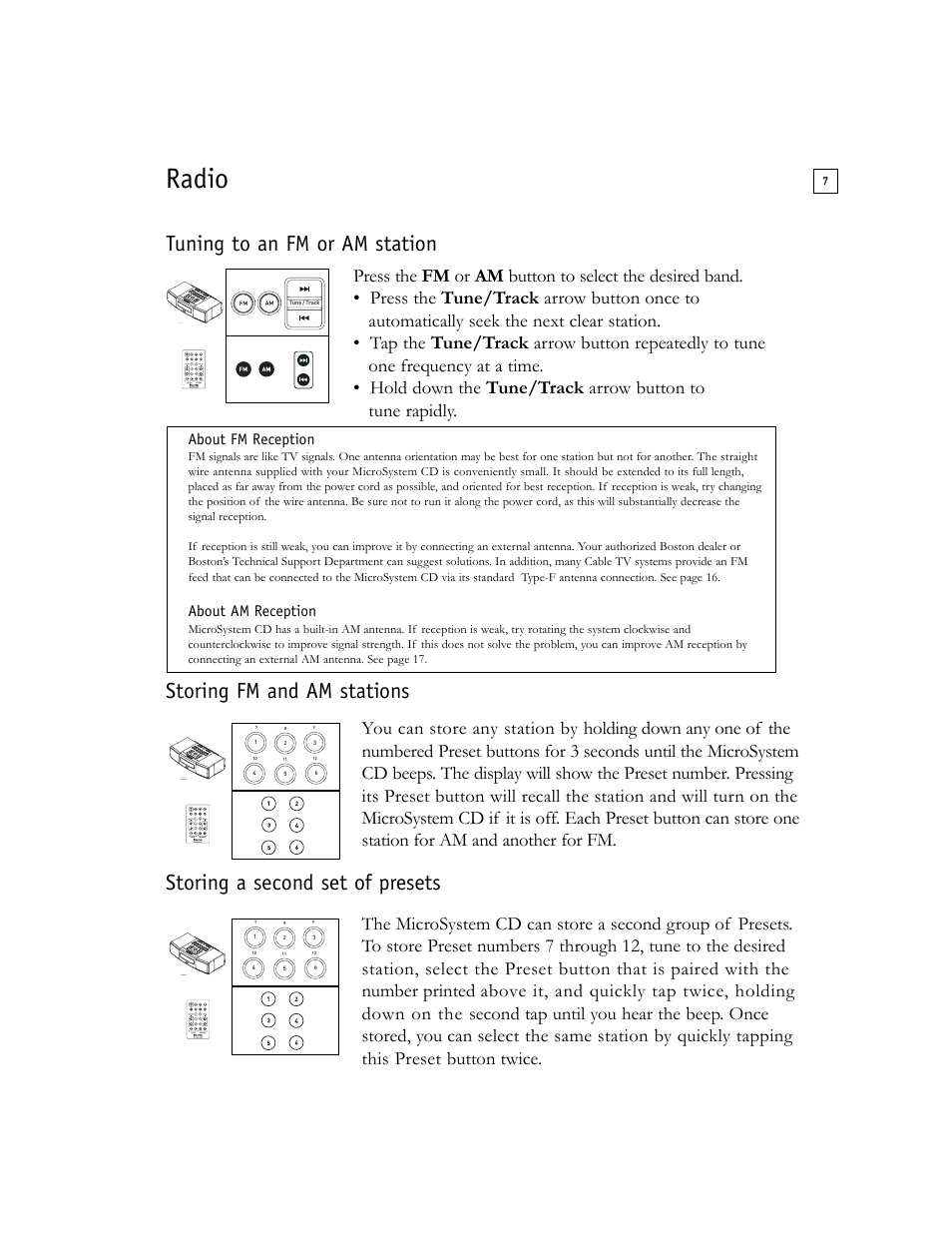 Radio | Boston Acoustics Shelf Stereo System User Manual | Page 7 / 24