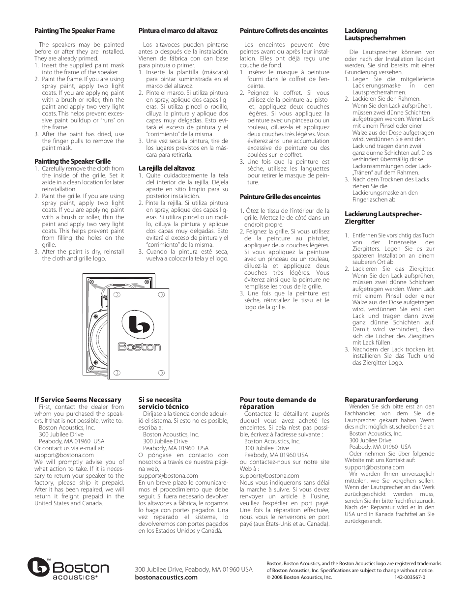 Boston Acoustics HSi Series HSi 255 User Manual | Page 4 / 4