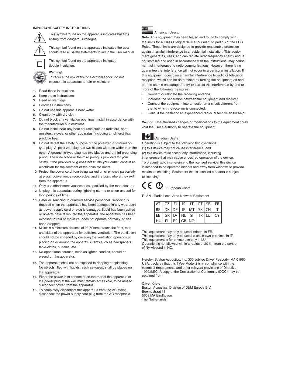 Boston Acoustics Horizon Series HPS 8Wi User Manual | Page 2 / 8