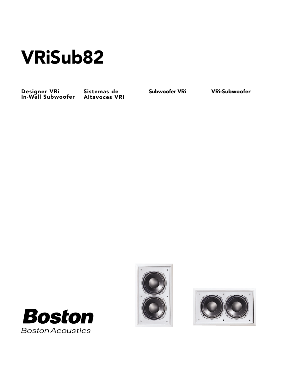 Boston Acoustics Vri In-Wall Subwoofer VRiSub82 User Manual | 12 pages