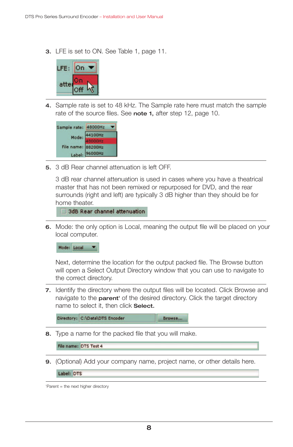 DTS surround encoder User Manual | Page 10 / 28