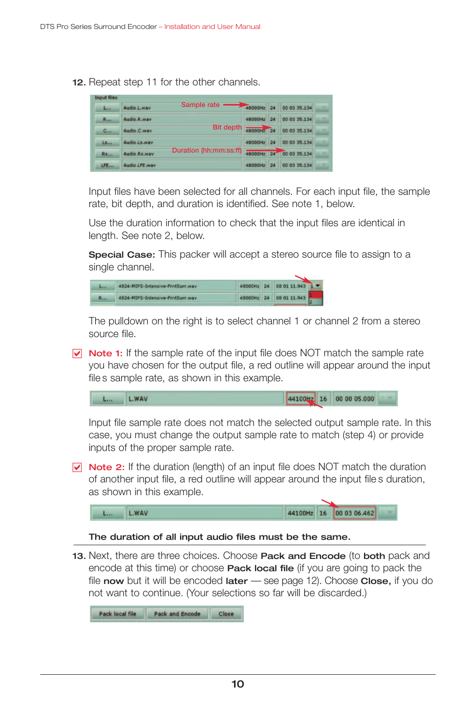 DTS surround encoder User Manual | Page 12 / 28