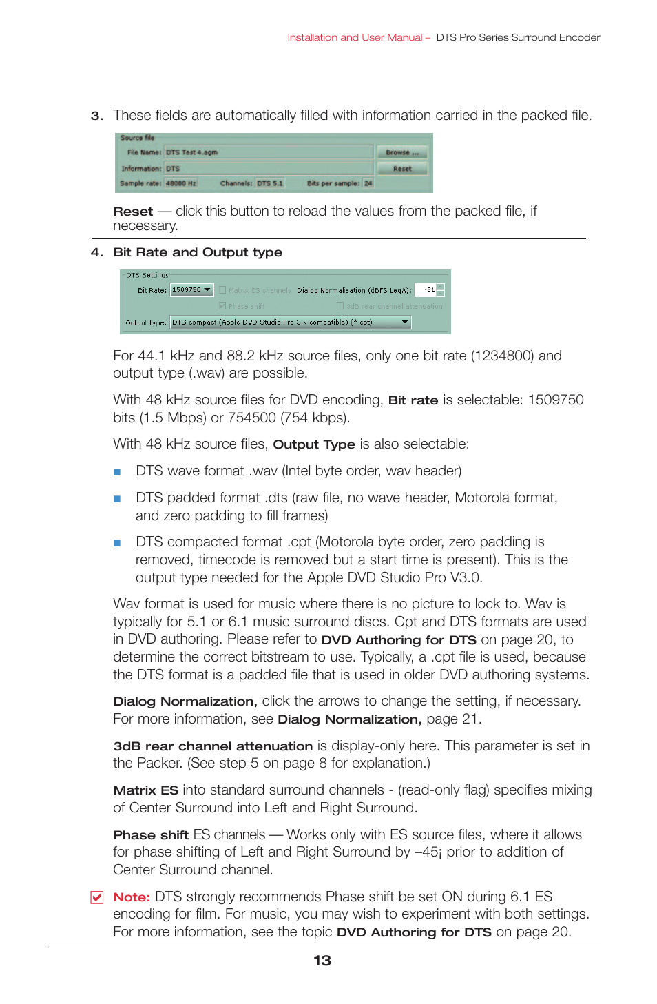 DTS surround encoder User Manual | Page 15 / 28