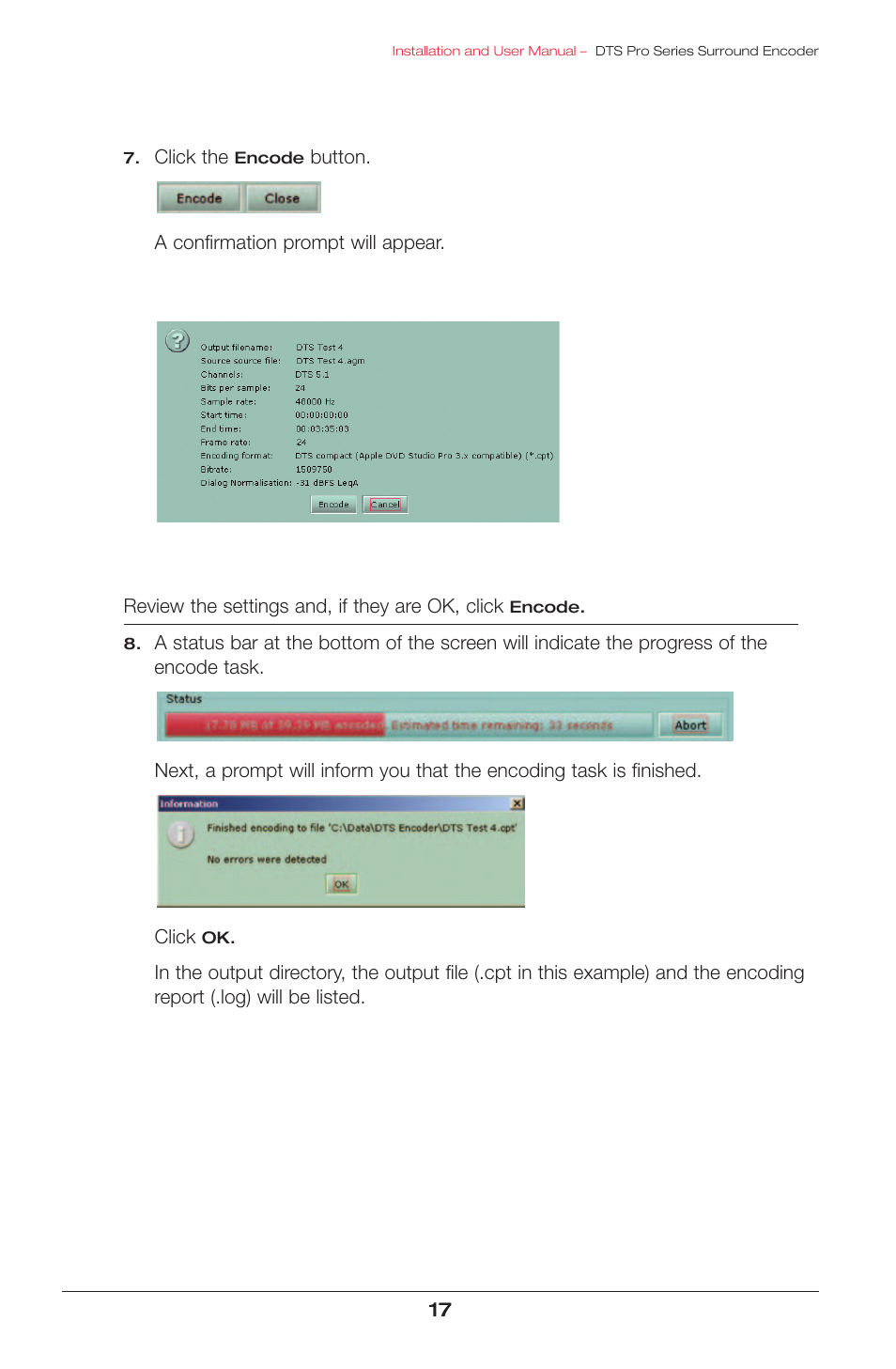 DTS surround encoder User Manual | Page 19 / 28