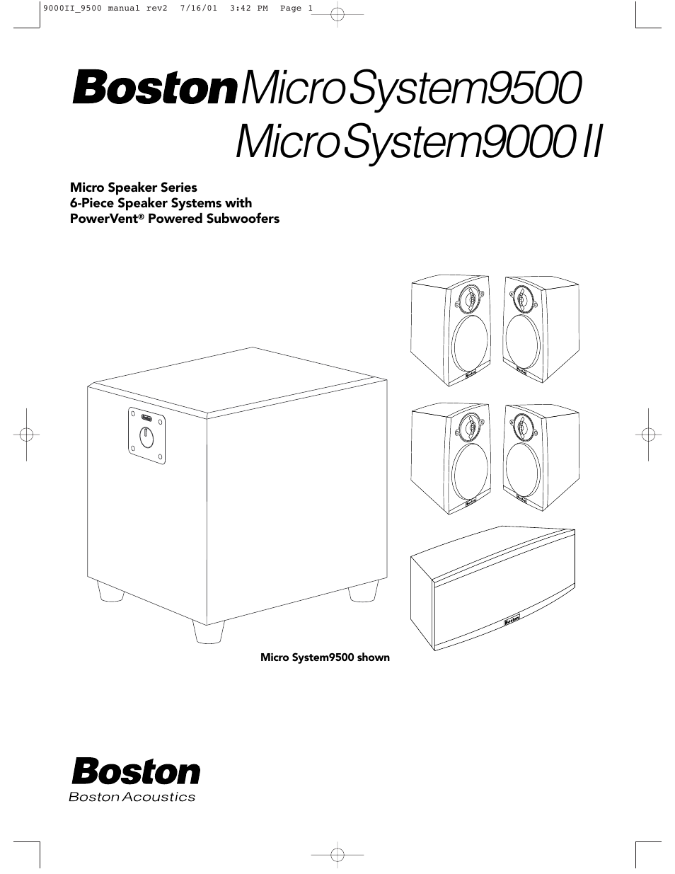 Boston Acoustics 9500 User Manual | 16 pages