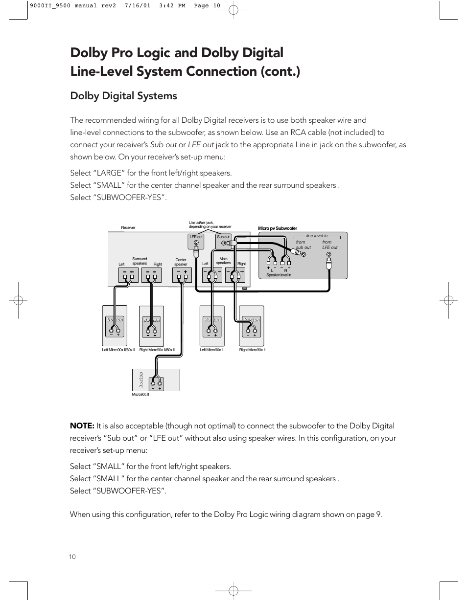 Dolby digital systems | Boston Acoustics 9500 User Manual | Page 10 / 16