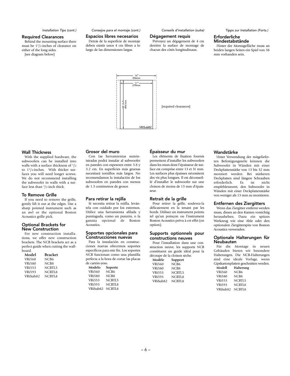 Boston Acoustics VRiSub82 User Manual | Page 6 / 12