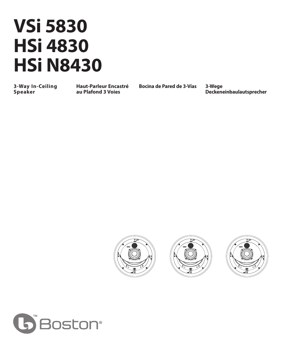Boston Acoustics VSi 5830 User Manual | 16 pages