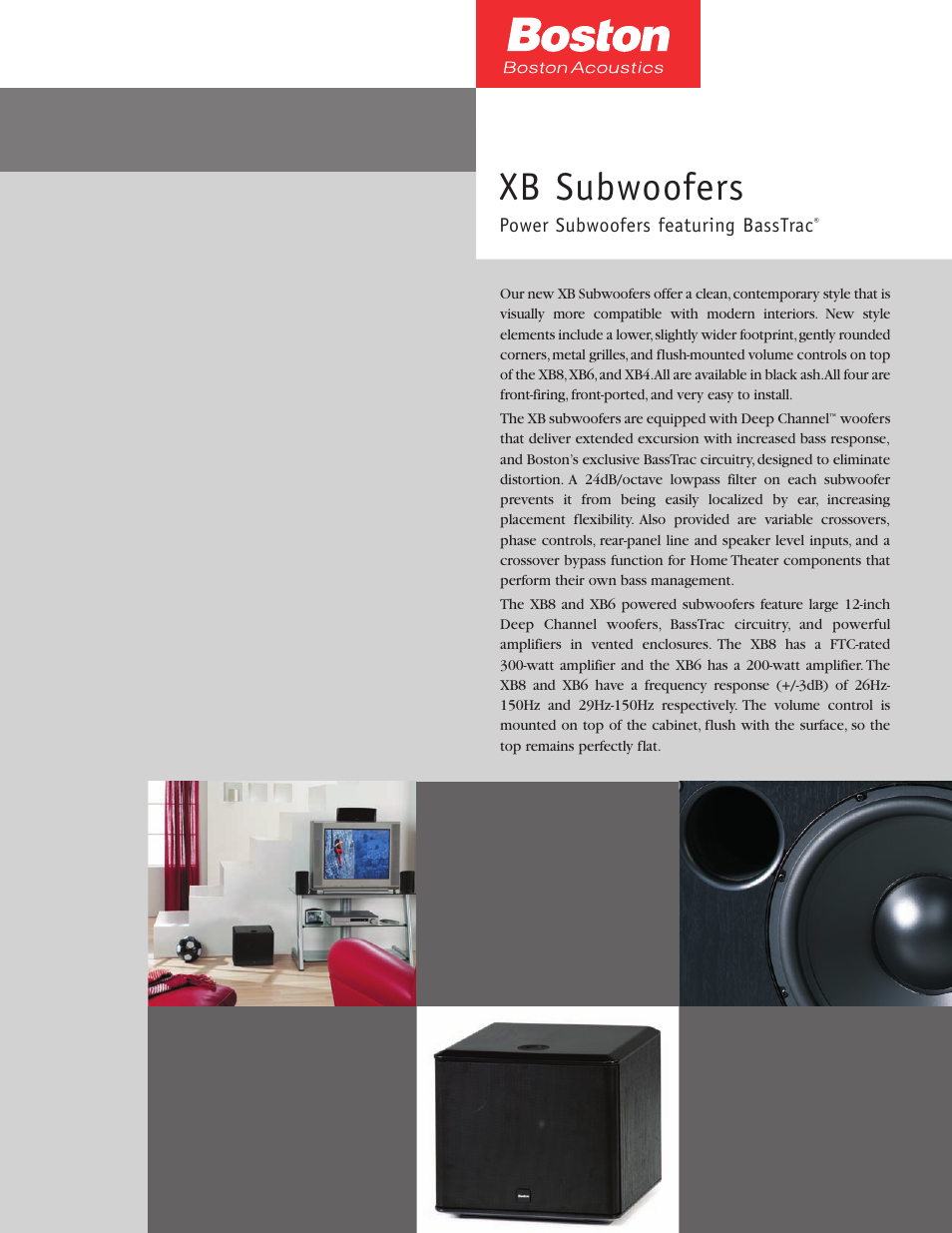 Boston Acoustics XB8 User Manual | 2 pages