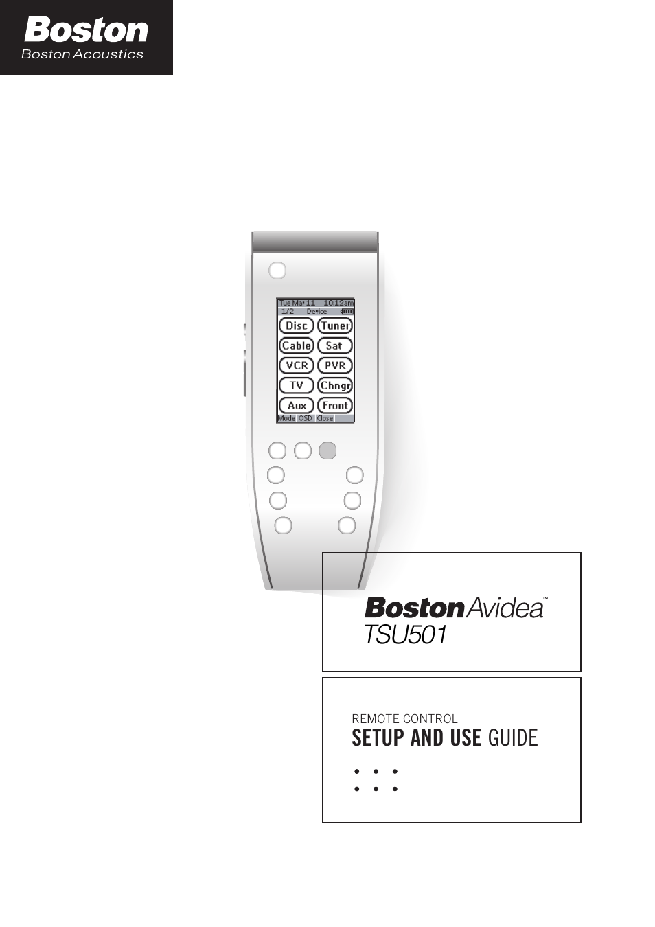 Boston Acoustics TSU501 User Manual | 59 pages