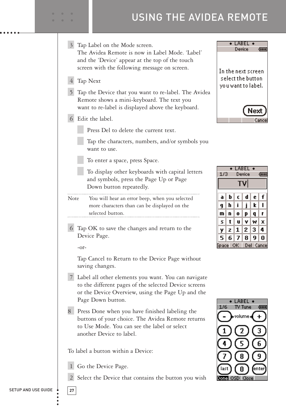 Using the avidea remote | Boston Acoustics TSU501 User Manual | Page 29 / 59