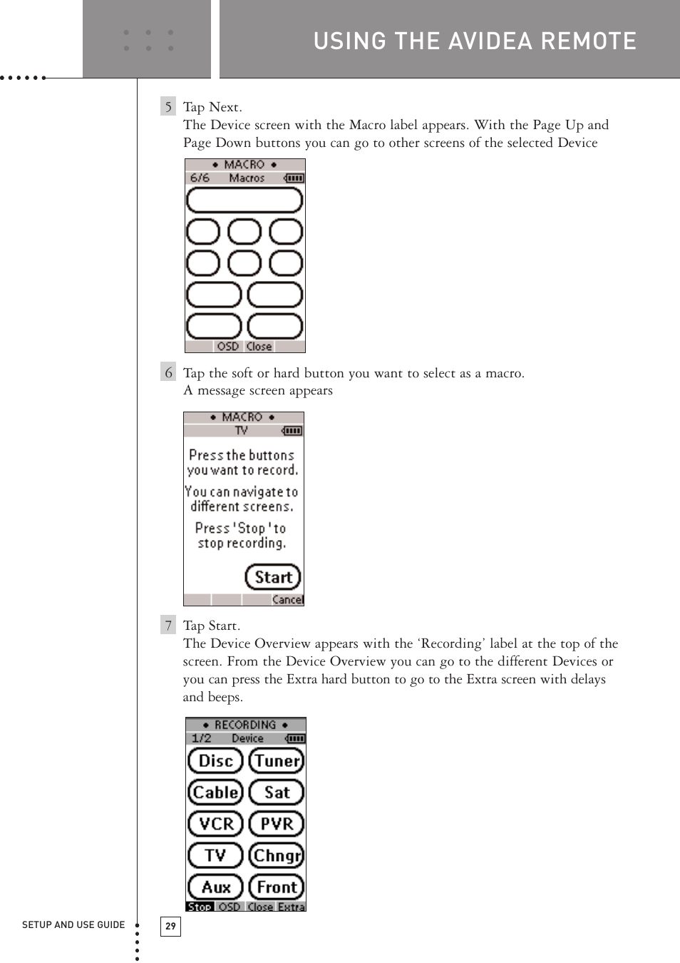 Using the avidea remote | Boston Acoustics TSU501 User Manual | Page 31 / 59