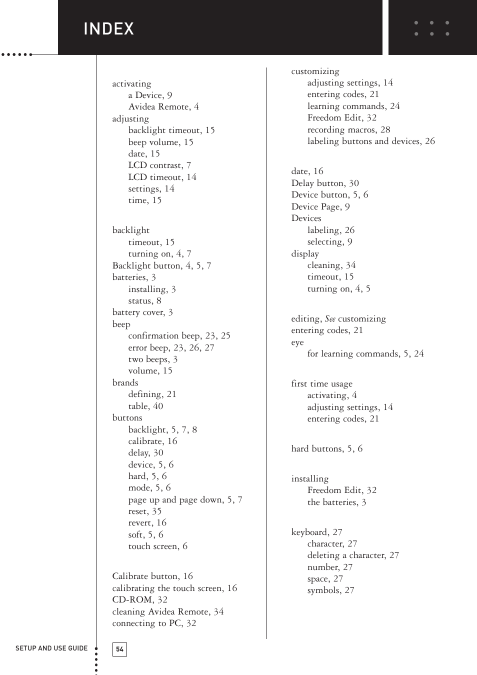 Index | Boston Acoustics TSU501 User Manual | Page 56 / 59