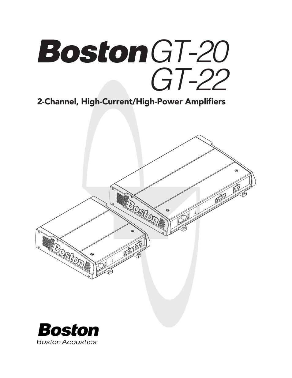 Boston Acoustics GT-20 User Manual | 19 pages