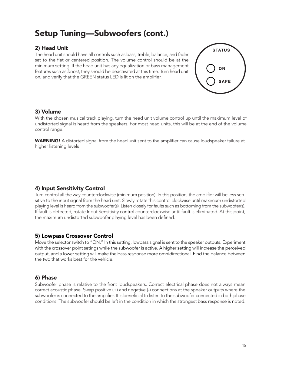 Setup tuning—subwoofers (cont.) | Boston Acoustics GT-20 User Manual | Page 15 / 19